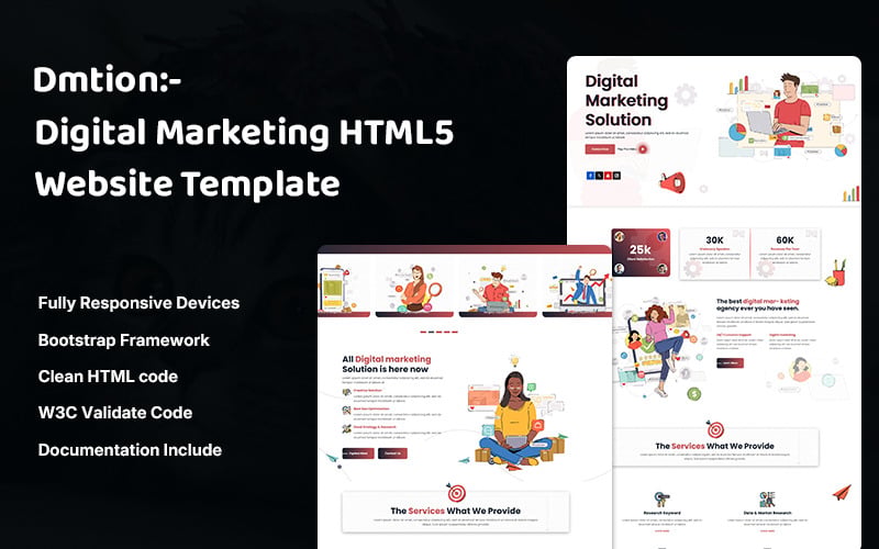 Dmtion - Digital Marketing HTML5 Website Template