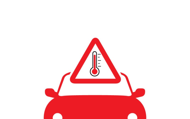Termometro automatico di avviso di alta temperatura all'interno dell'auto durante il caldo estivo