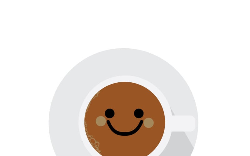 Tazza da caffè allegra con faccina sorridente e concetto di energia