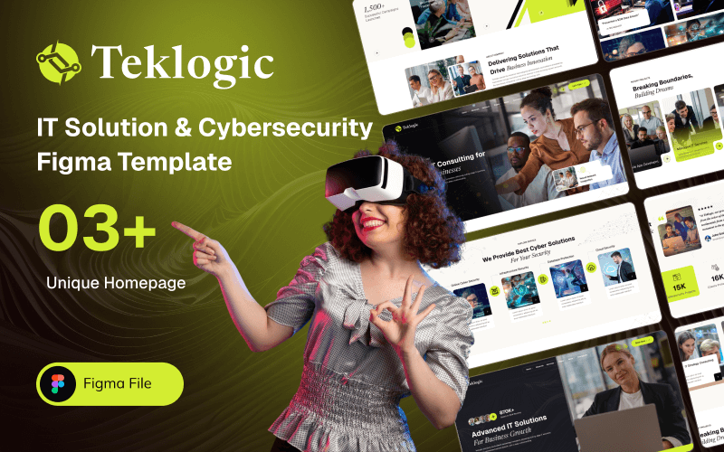 Teklogic - Modello Figma per soluzioni IT e sicurezza informatica.