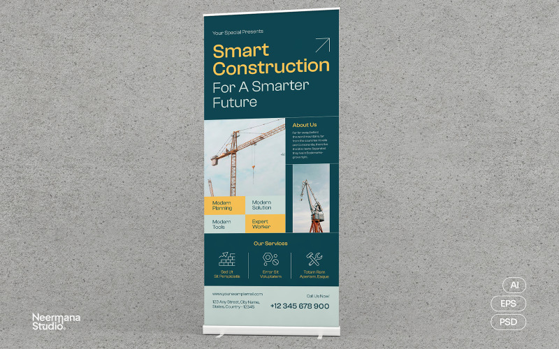 Bannière enroulable Services de construction écologique