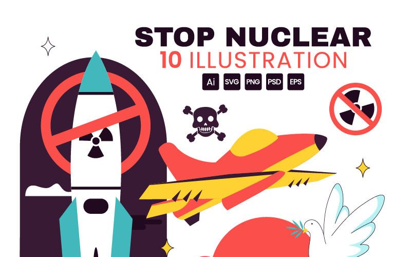 10-stopps kärnvapenillustration