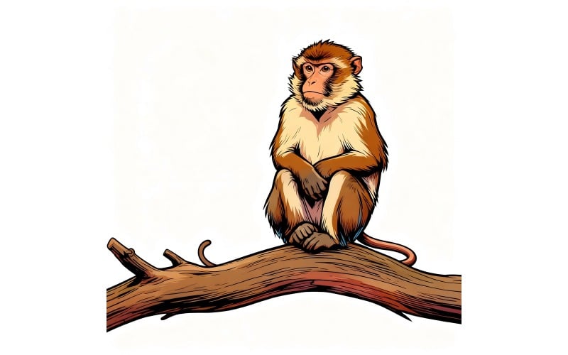 Illustrazione naturalistica della scimmia macaco