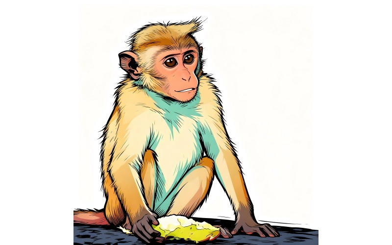 Illustrazione della natura vivente della scimmia