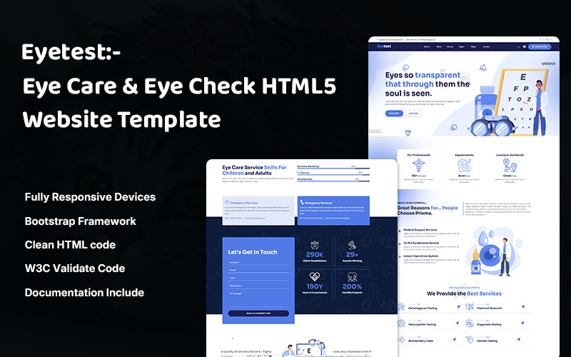 Syntest - HTML5-webbplatsmall för ögonvård