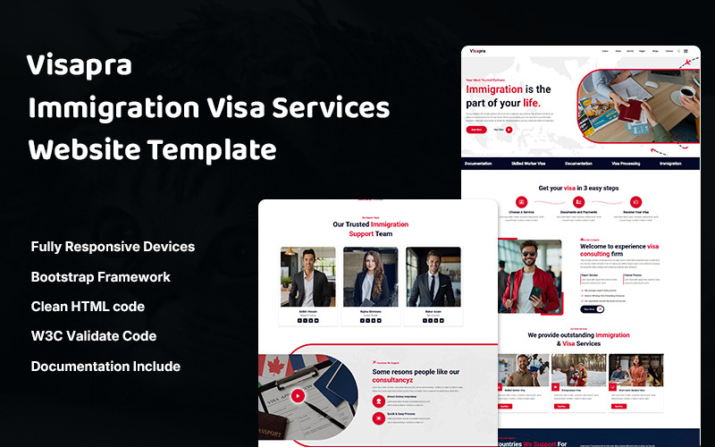 Visapra - Modelo de site HTML5 para serviços de vistos de imigração