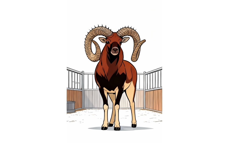Illustrazione a fumetti della pecora Argali