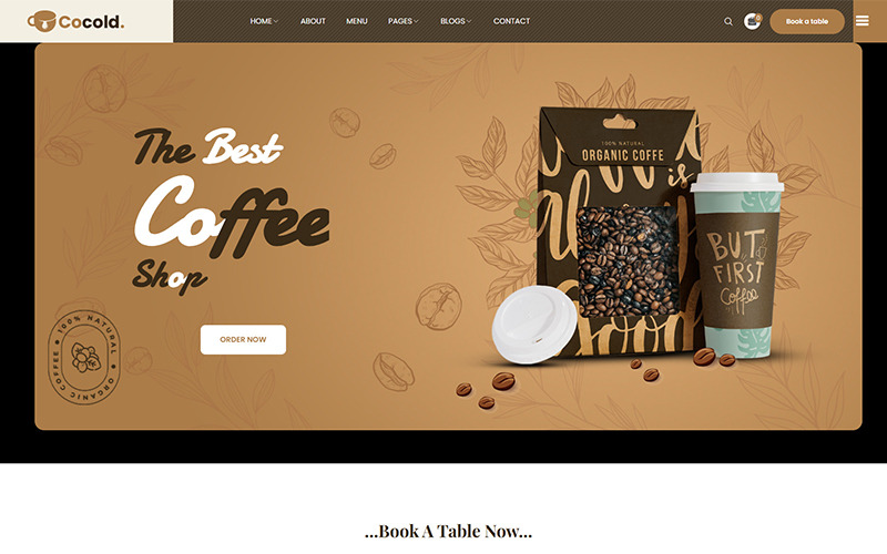 Cocold - Website-sjabloon voor een koffiebar