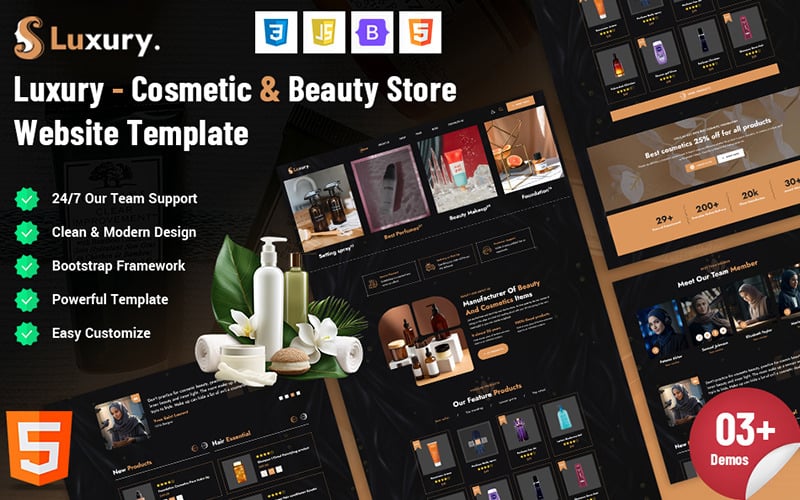Luxuri - Modello di sito web per negozio di cosmetici e bellezza