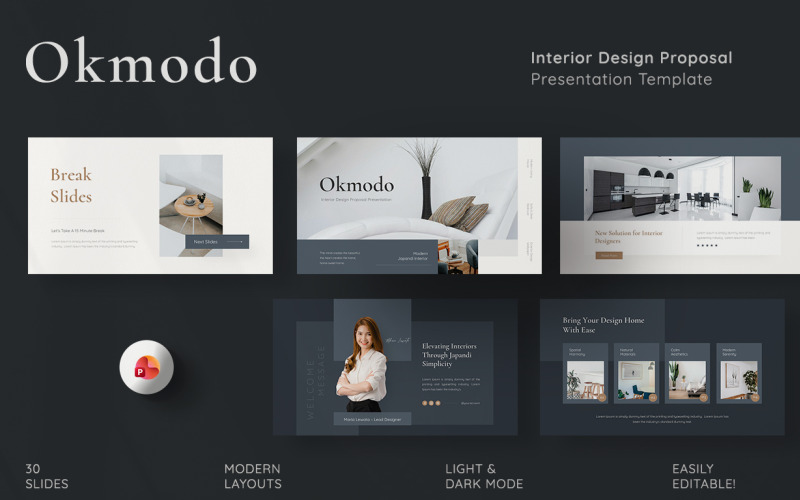 Okmodo - Modello PowerPoint per proposta di interior design