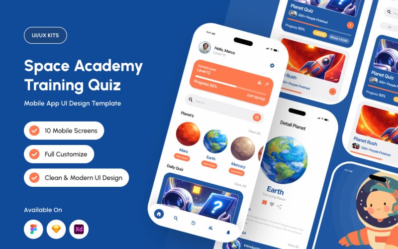 Quizstronaut - Aplicación de preguntas y respuestas de la Academia Espacial
