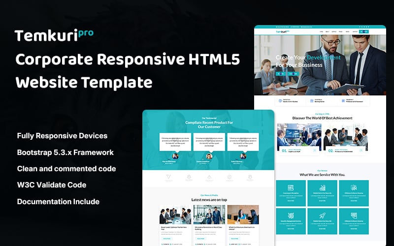 Temkuripro - Corporate Responsive HTML5 Website Template