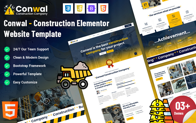 Conwal - Responsieve websitetemplate voor de bouwsector