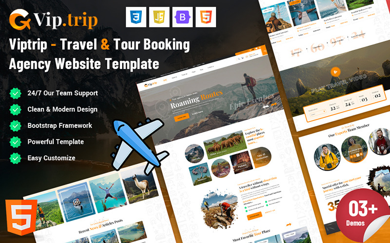 Viptrip – Website-Vorlage für Reisebüros