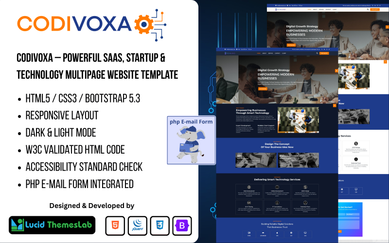 Codivoxa – Modern BT Çözümleri ve Teknoloji Tanıtım Sayfası Şablonu | HTML, Bootstrap 5