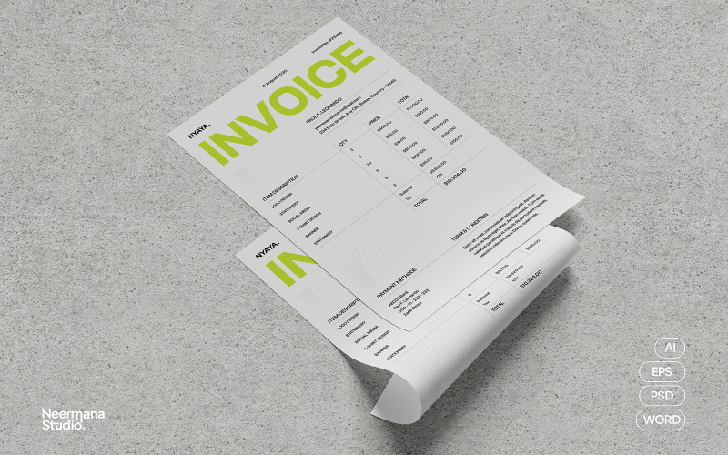 Facture du consultant fiscal White Minimal