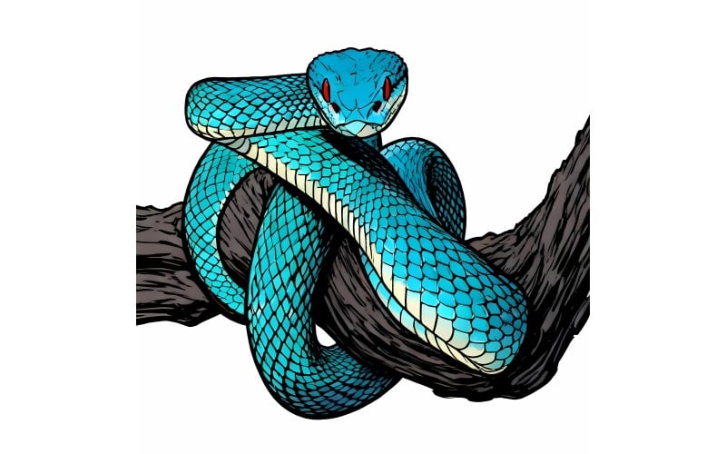 Illustrazione ravvicinata di una lucertola sull'albero 1
