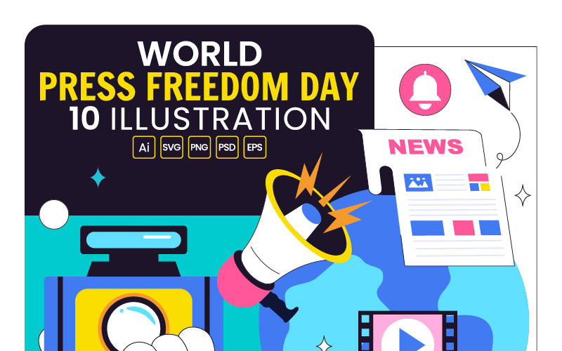 10 illustrationer för Världspressfrihetsdagen