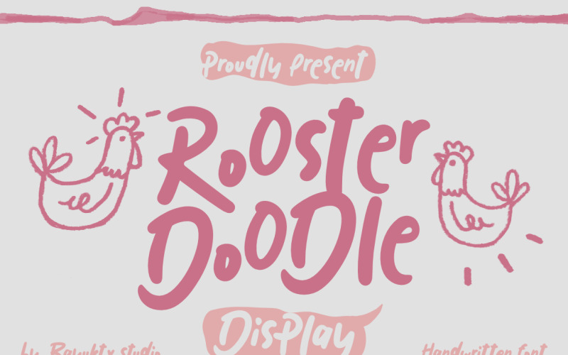 Rooster Doodle – zabawny, ręcznie pisany krój pisma