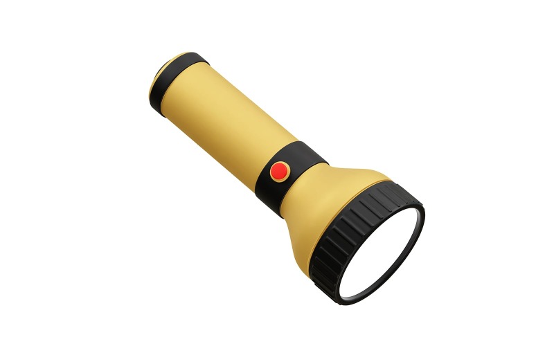 Ficklampa-ikon 3d-rendering. Ficklampa-ikon