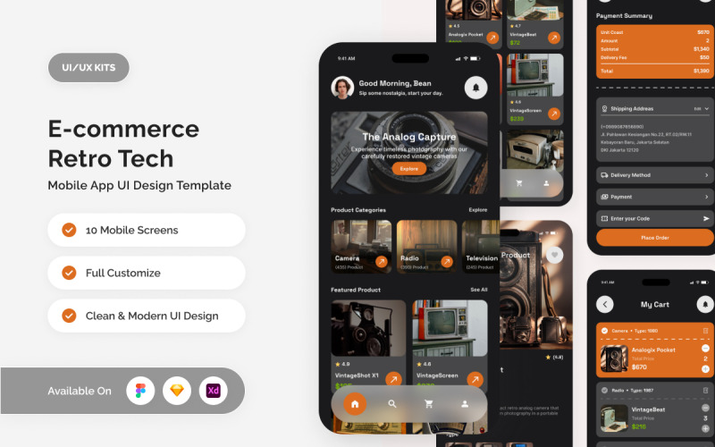 NeverOld - Kit de interfaz de usuario para comercio electrónico con tecnología retro