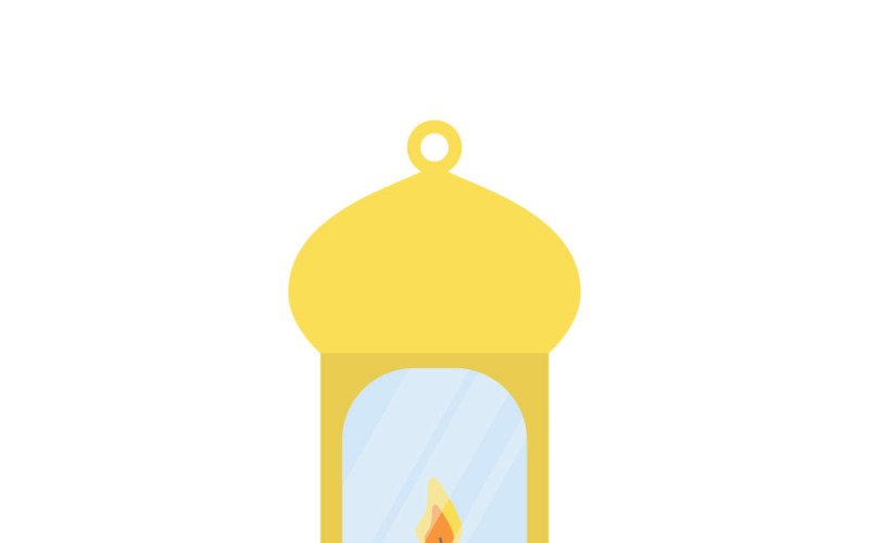Linterna de Diwali con vela encendida aislada – Clip art vectorial de festival tradicional indio