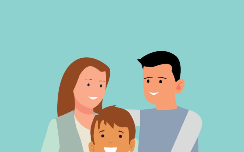 Icona Famiglia Insieme – Simbolo di genitori e figli per lo stile di vita delle persone e l'unità delle relazioni.