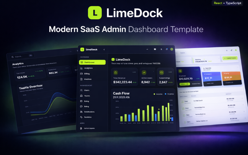 LimeDock - Plantilla moderna para panel de administración de SaaS