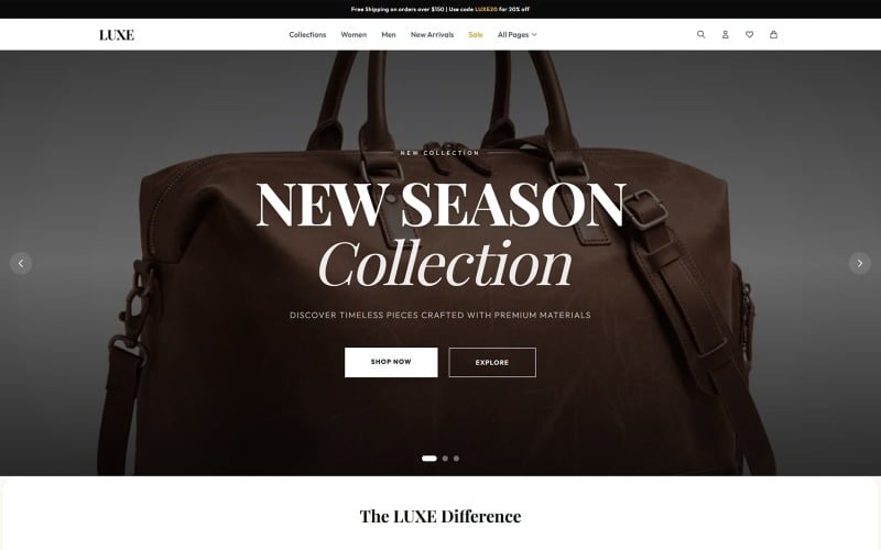 LUXE – Szablon HTML dla eCommerce w branży mody i odzieży