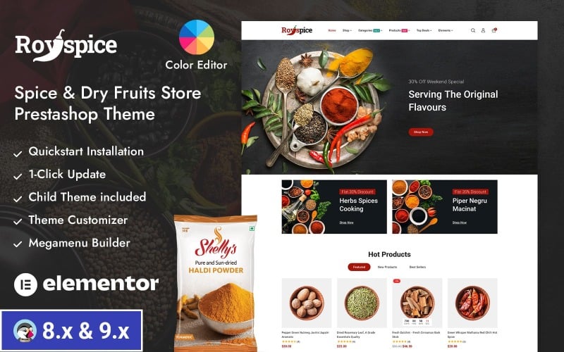 Royspice - Sklep internetowy z przyprawami Prestashop Responsywny motyw