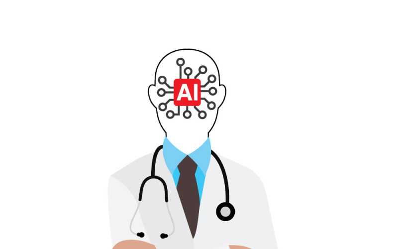 Medico IA con processore integrato: un concetto futuristico di tecnologia per la sanità e la medicina.