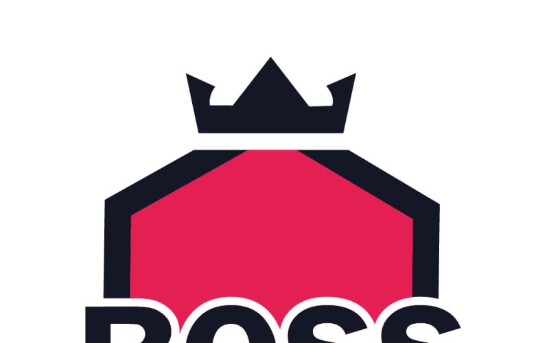 Stoer baaslogo-embleem met kroon en schild — Premium badge voor leiderschap, autoriteit en zakelijke branding.