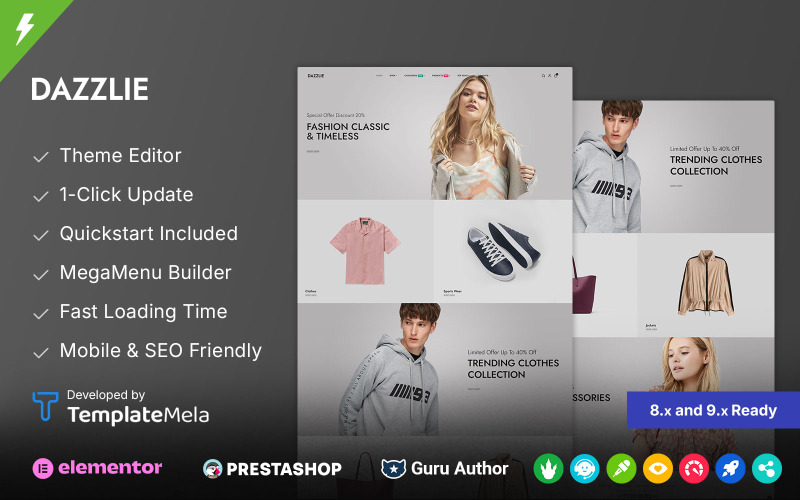 Dazzlie — тема оформления PrestaShop для современного магазина модной одежды