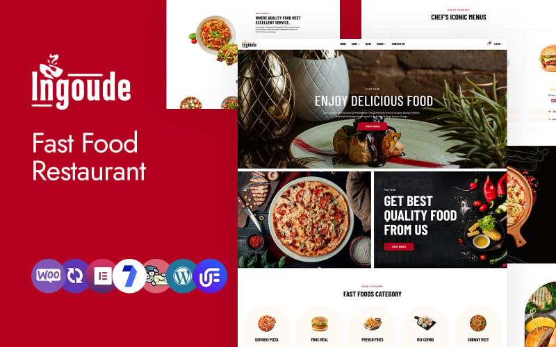Ingoude - Fast Food Restaurant WooCommerce WordPress Theme