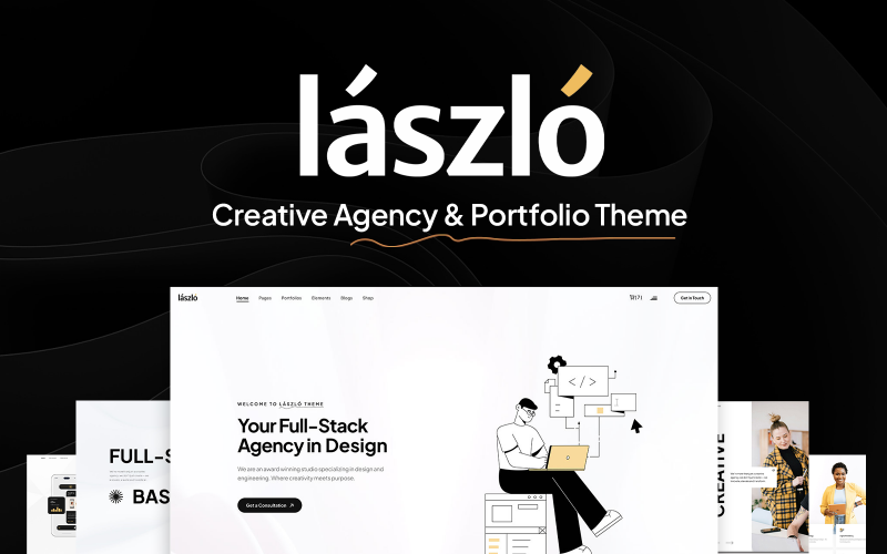 Laszlo - Tema WordPress per agenzia creativa e portfolio Lottie