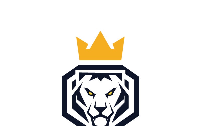 Projekt logo Royal Lion z emblematem tarczy koronnej dla marki, drużyny sportowej i identyfikacji korporacyjnej