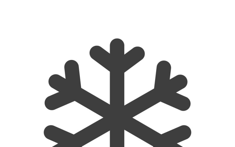 Ícone estilizado de floco de neve, símbolo que representa inverno, feriado, Natal, geada e clima frio.