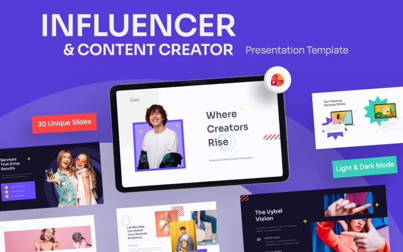 Vybel - Influencer & Innehållsskapare PowerPoint