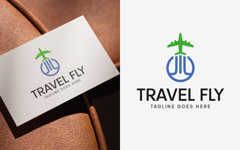 Resa Flyga Logotyp Design Ikon