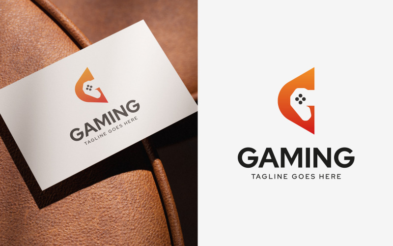 Mockup di design per la carta logo del settore gaming