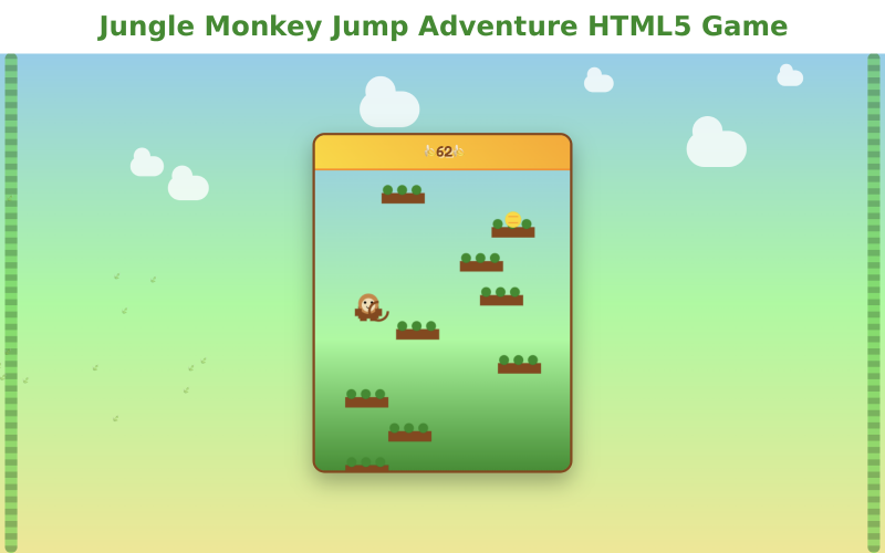 Gioco HTML5 Jungle Monkey Jump Adventure