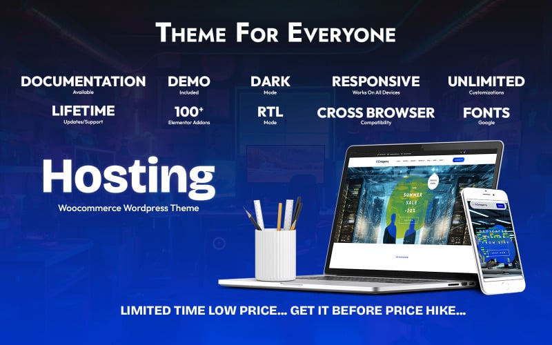 Hosting Woocommerce WordPress Theme