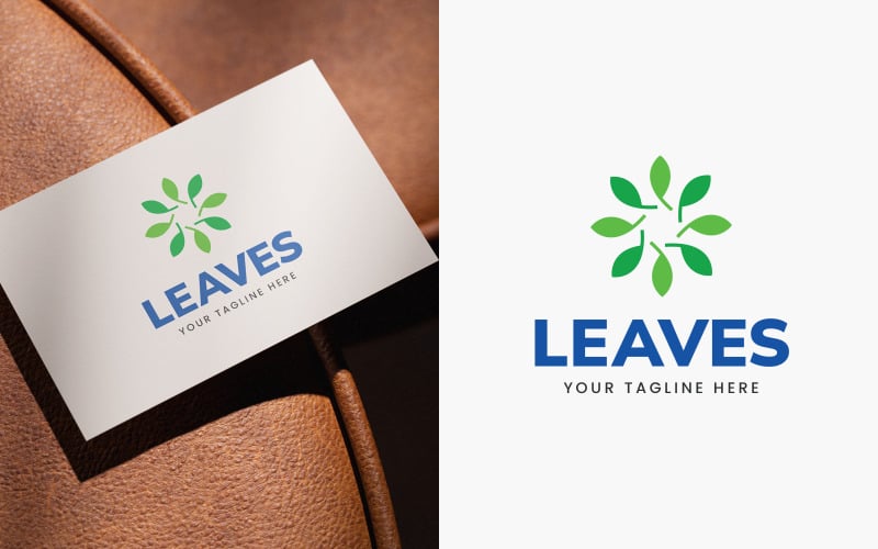 Design del logo con foglie naturali