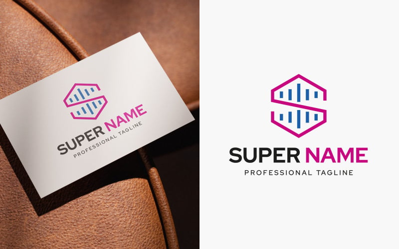 Super S-bokstavslogotypdesign