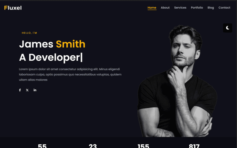 Fluxel – responsywny szablon strony docelowej HTML dla portfolio osobistego