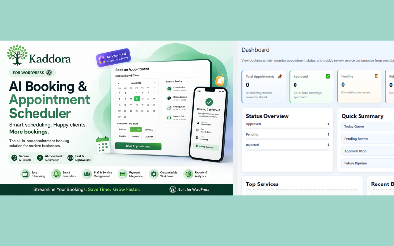 Kaddora AI – система бронювання та планування зустрічей для WordPress