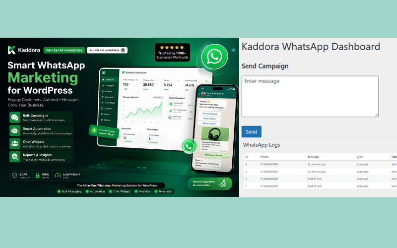 Kaddora WhatsApp Marketing für WooCommerce