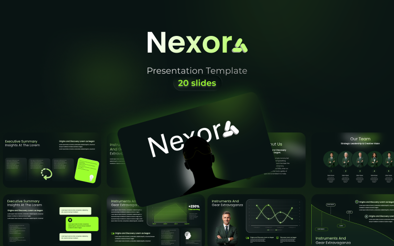 Nexora - Modello PowerPoint moderno per tecnologia e business