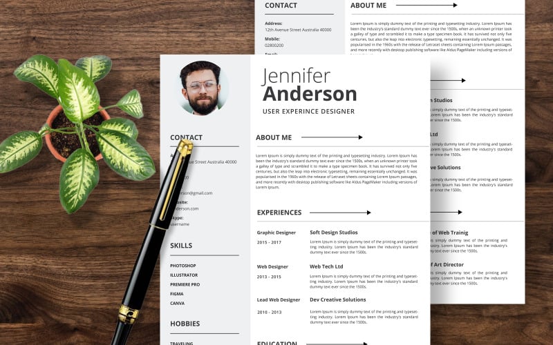 Modello di curriculum vitae per utenti