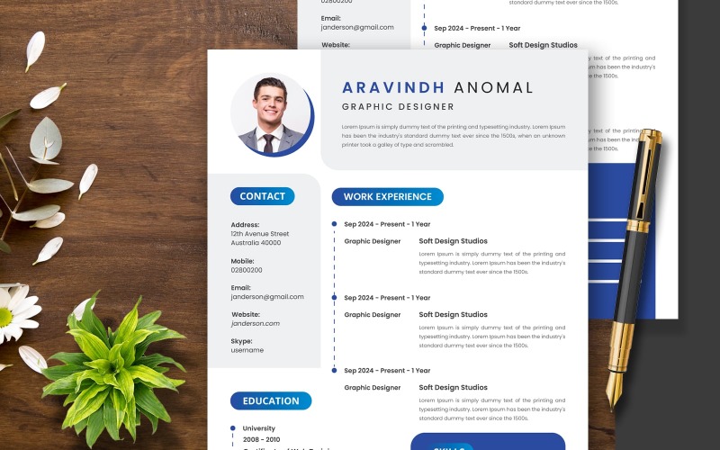 Vorlage für einen Designer-Lebenslauf/CV